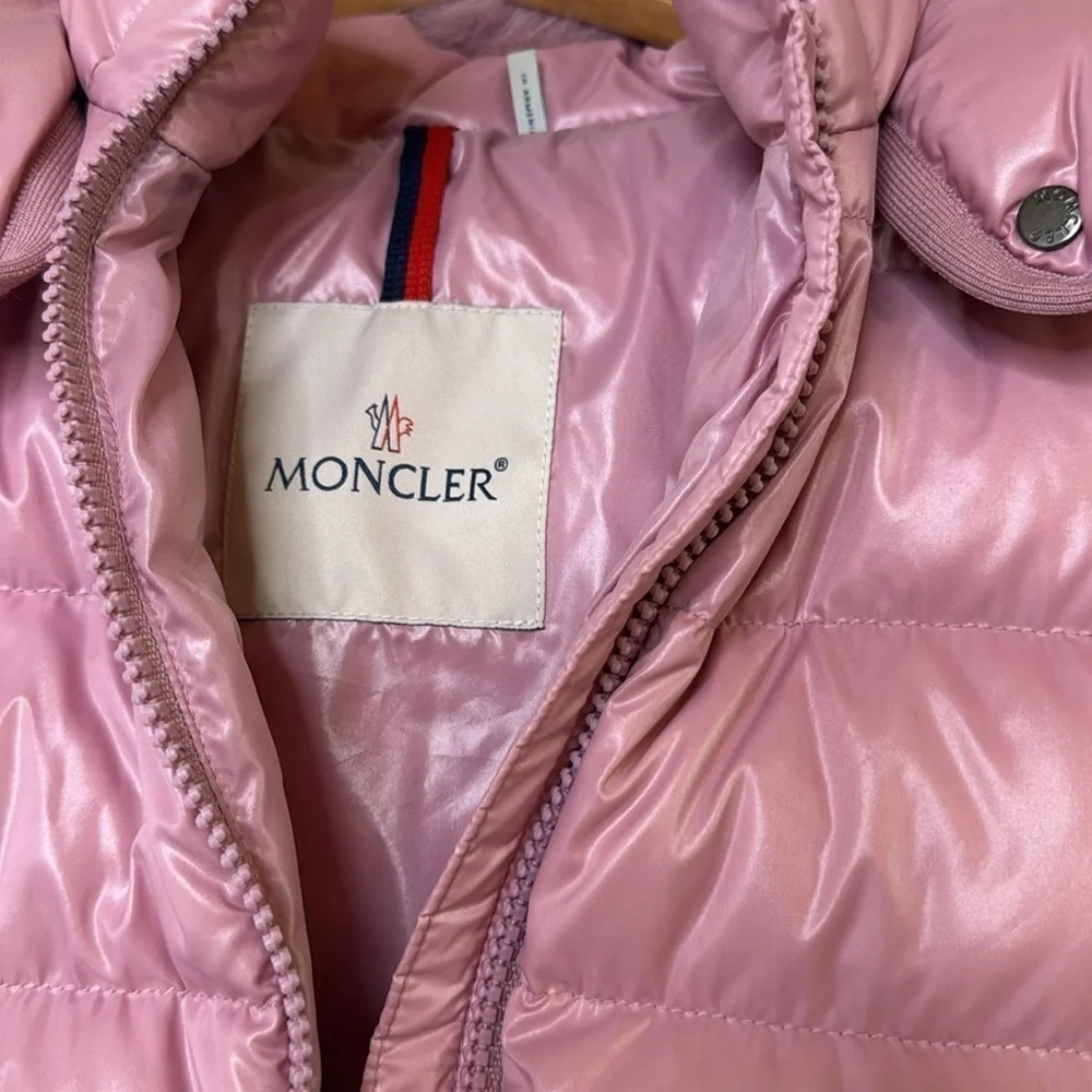 Moncler Kids' Bady Water Resistant Down Puffer Coat w Genuine Fox Fur Trim 10Y